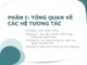 PHẦN I: TỔNG QUAN VỀ CÁC HỆ TƯƠNG TÁC